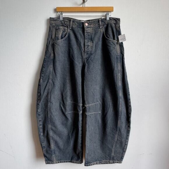 NWT WE THE FREE Good Luck Mid Rise Barrel Jeans - Picture 1 of 11